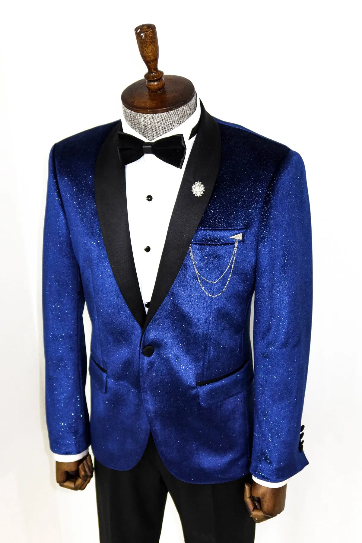 Royal Sparkle Velvet Blazer