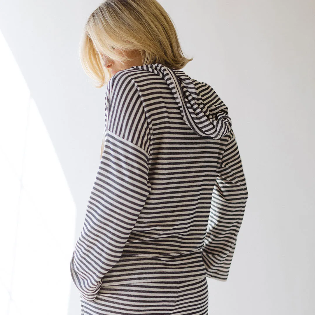 Sailor Stripe Hoodie, Navy Stripe