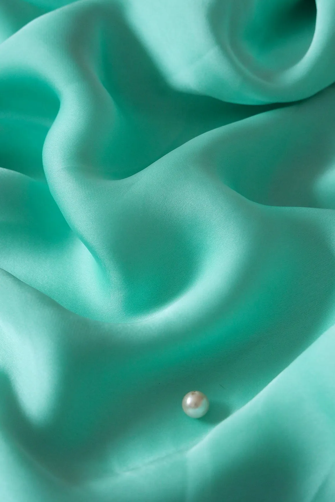 Sea Green Dyed Georgette Satin Fabric