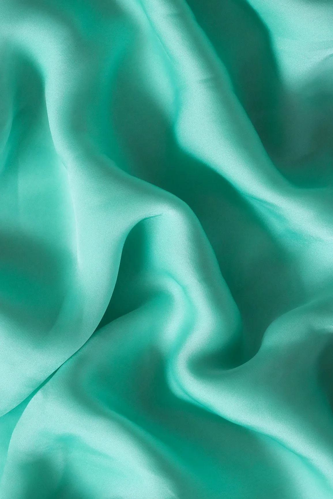 Sea Green Dyed Georgette Satin Fabric