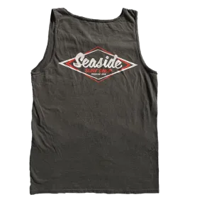 Seaside Surf Garment Dyed Vintage Logo Tank Tee - Smoke