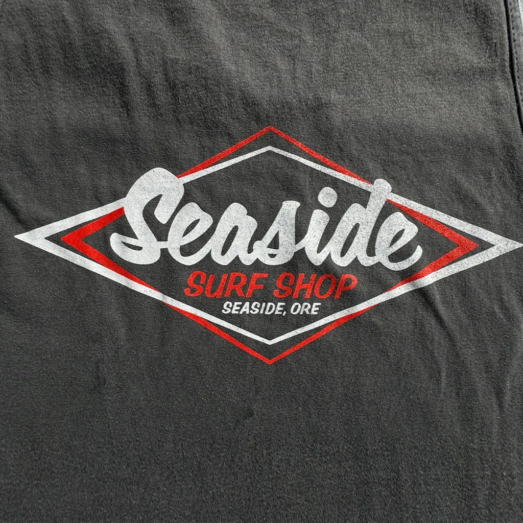 Seaside Surf Garment Dyed Vintage Logo Tank Tee - Smoke