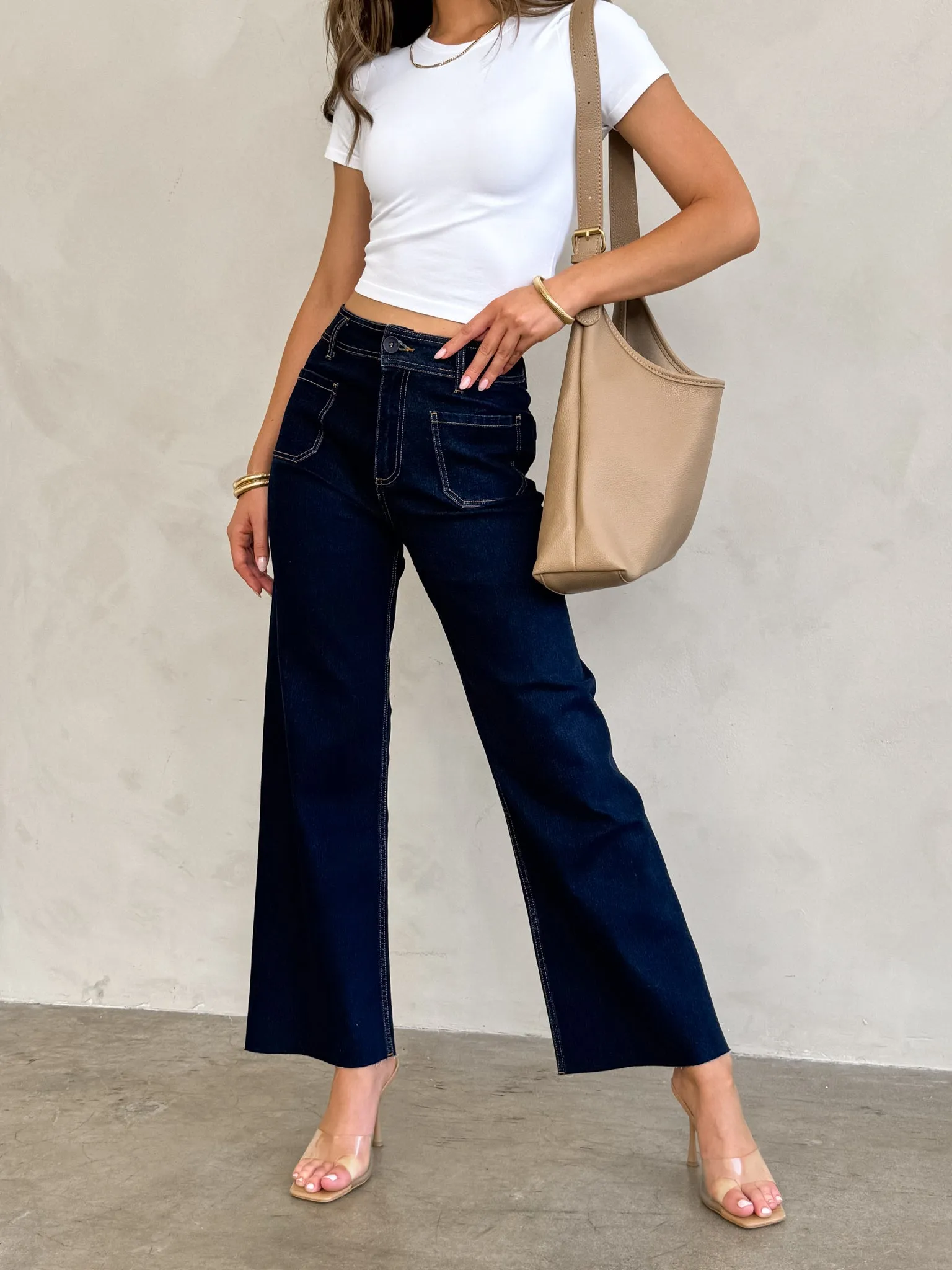 See You Again Wide Leg Jeans in Indigo