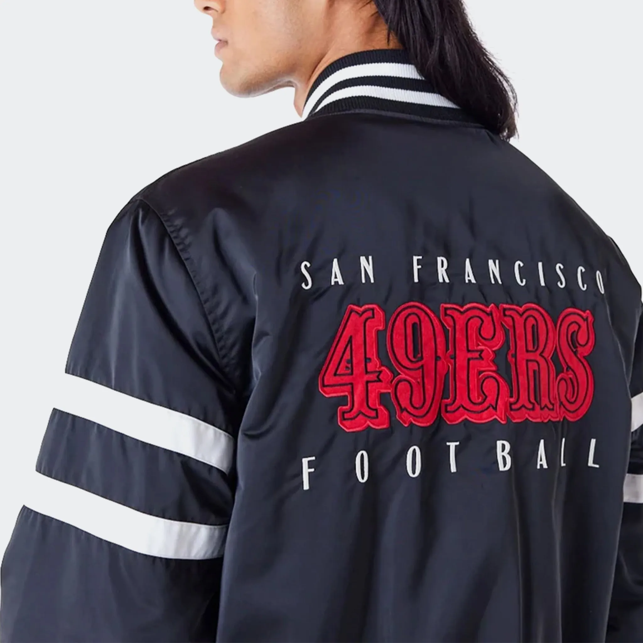 SF 49ERS NFL SATIN BOMBER JACKET