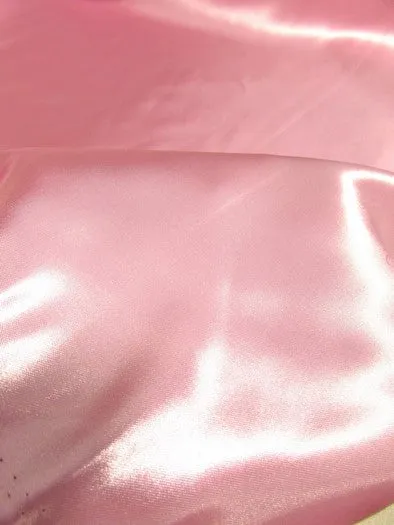 Solid Shiny Bridal Satin Fabric / Coral / Sold By The Yard