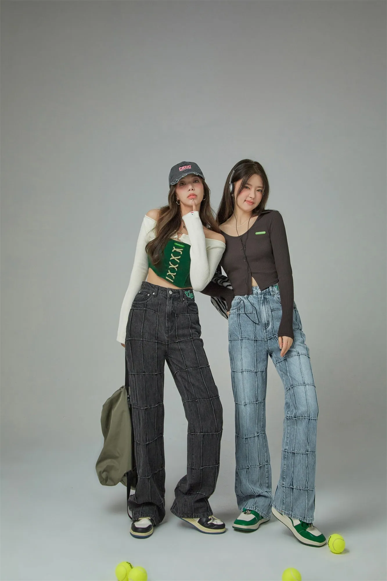 Squares High-Waisted Wide Jeans