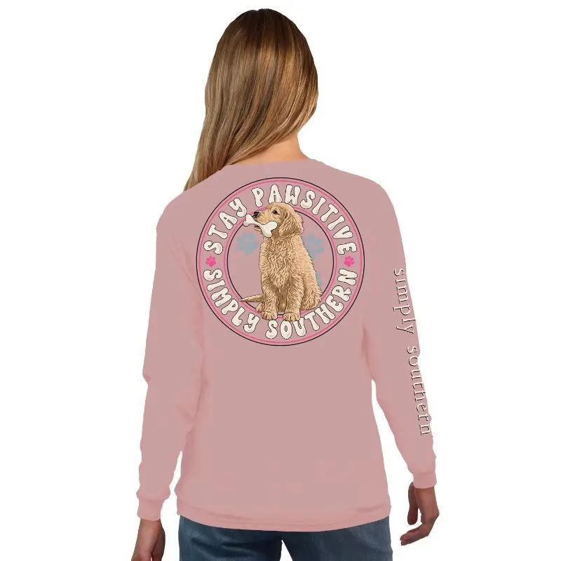 'Stay Pawsitive' Puppy Long Sleeve Tee by Simply Southern