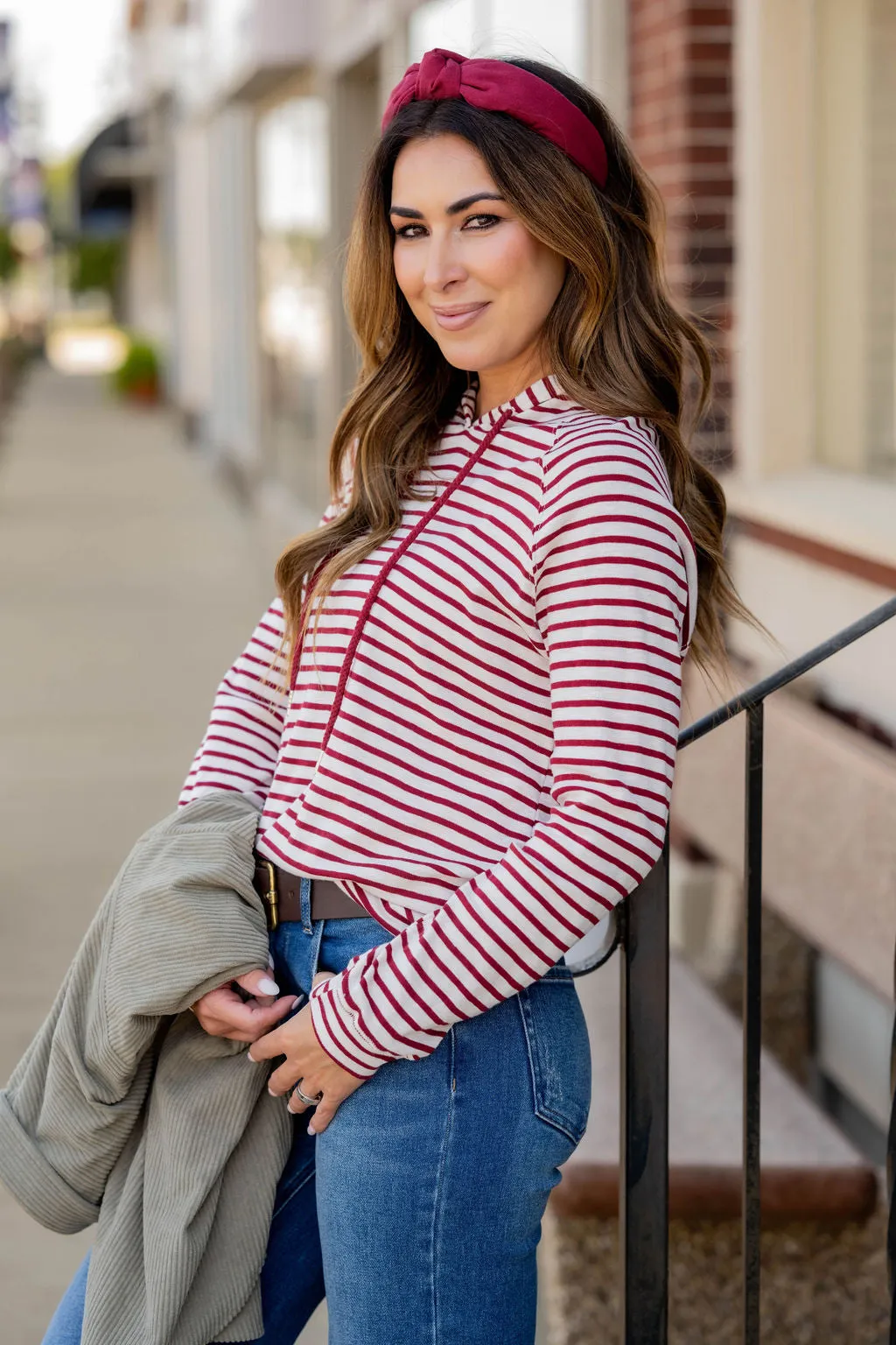 Striped Lightweight Game Day Hoodie