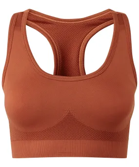 TriDri® seamless 3D fit multi-sport sculpt solid colour bra | Rust