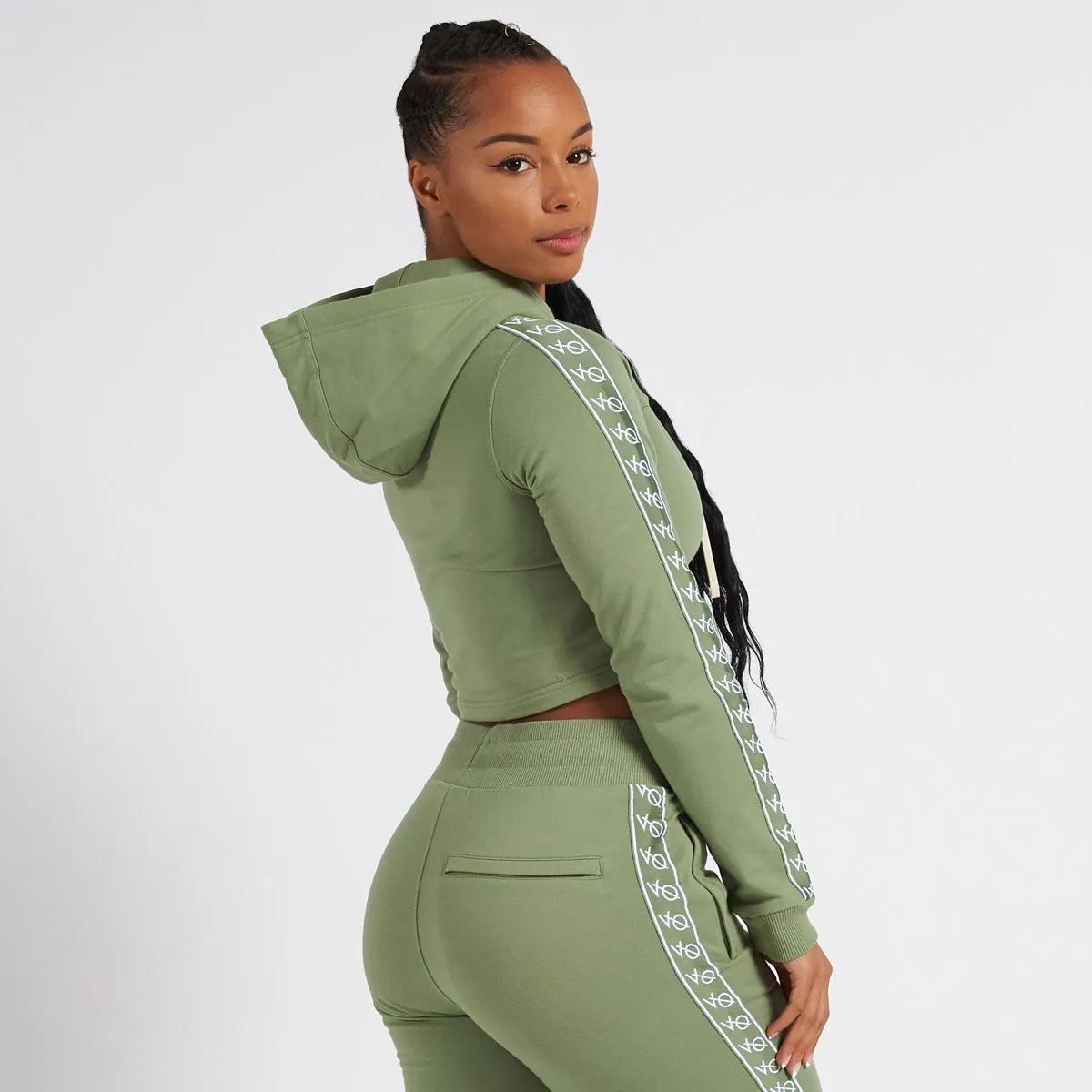 Vanquish Radiate Women's Olive Cropped Hoodie