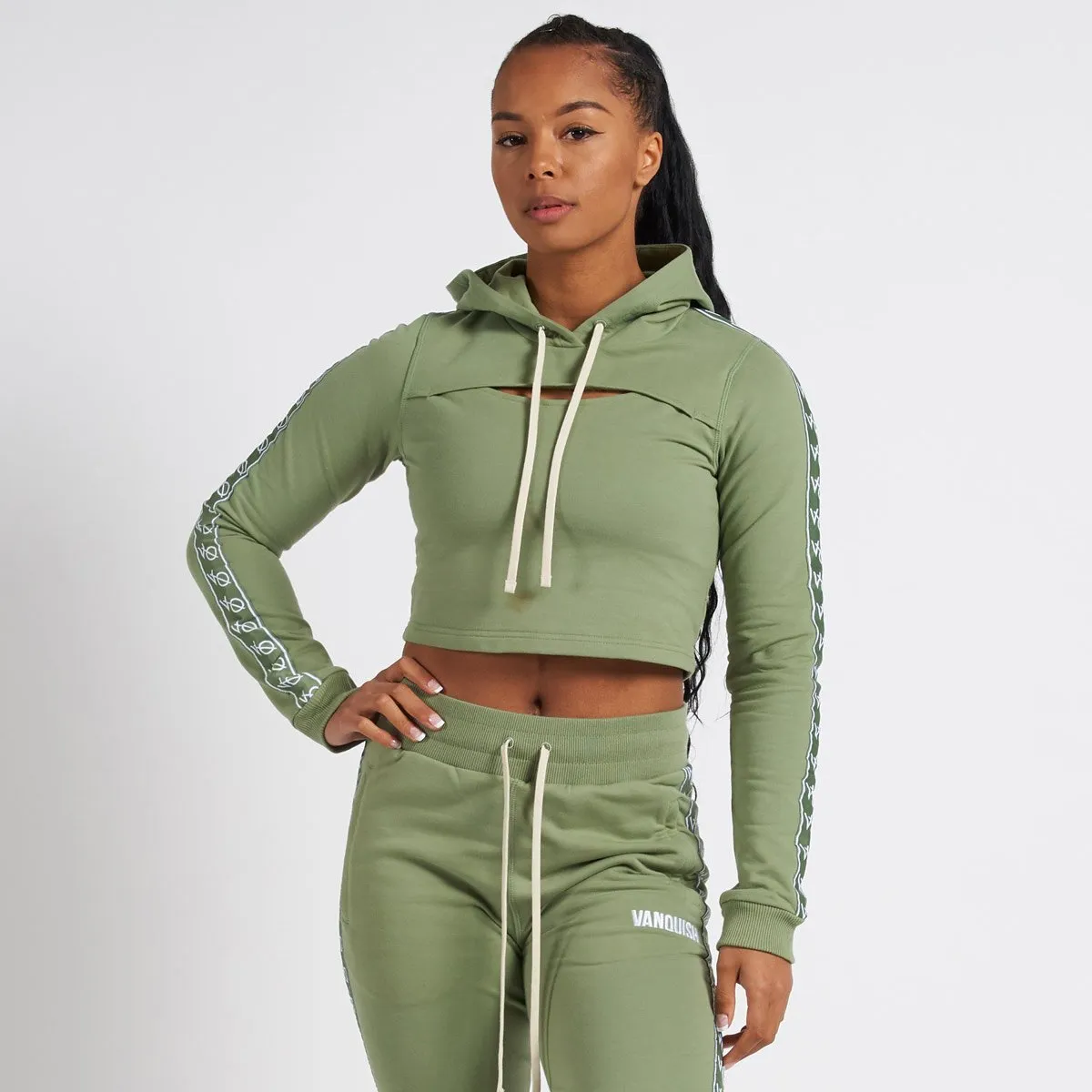 Vanquish Radiate Women's Olive Cropped Hoodie