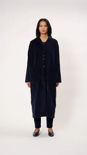 Velvet Long Coat in Ink