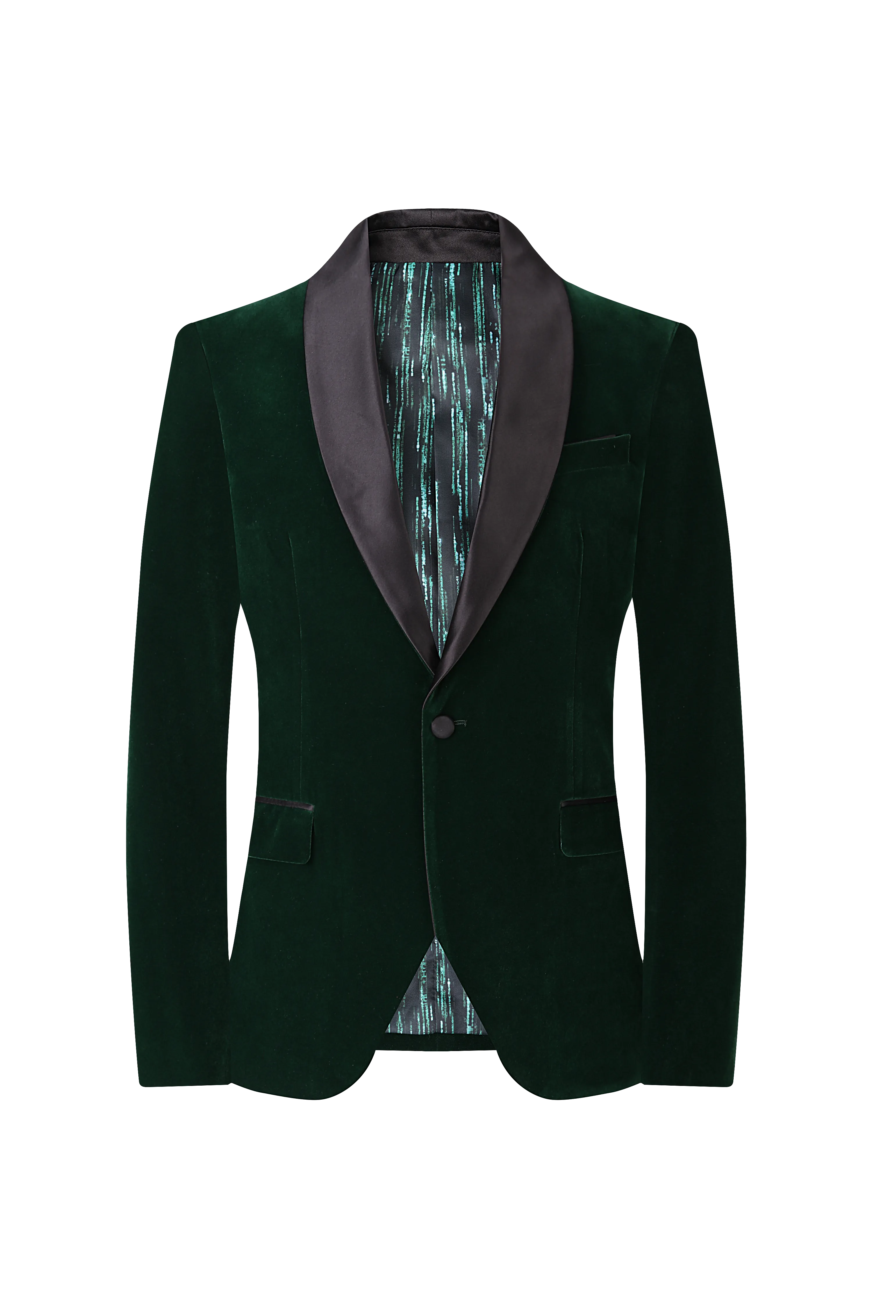 Velvet Shall Lapel Blazer - Hunter