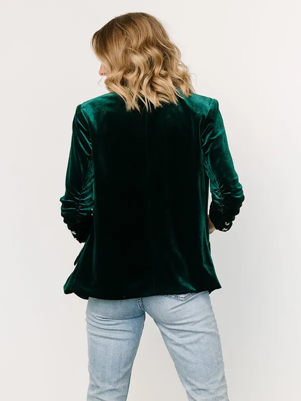 Velvet Touch Blazer for Evening and Professional Wear