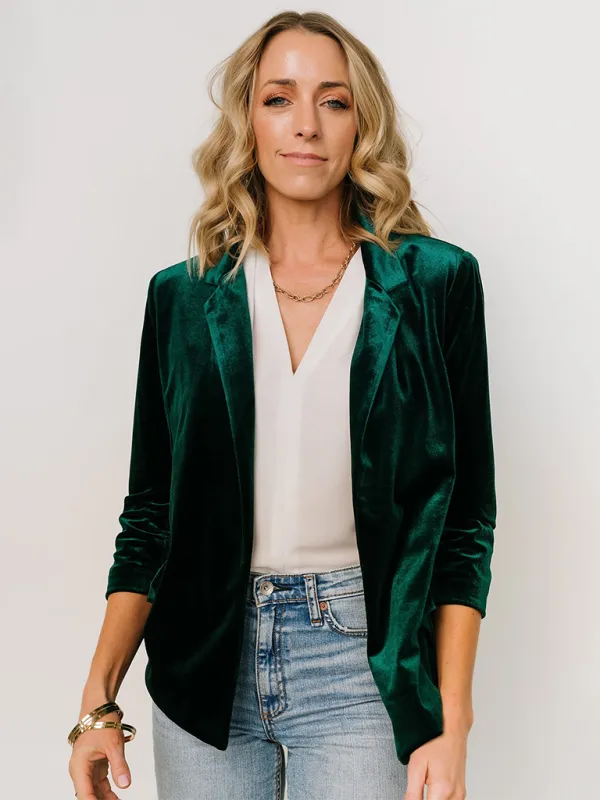 Velvet Touch Blazer for Evening and Professional Wear