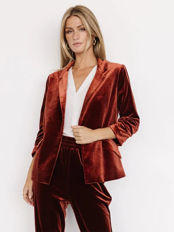 Velvet Touch Blazer for Evening and Professional Wear