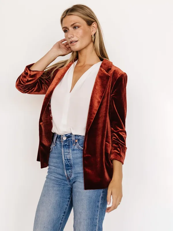 Velvet Touch Blazer for Evening and Professional Wear