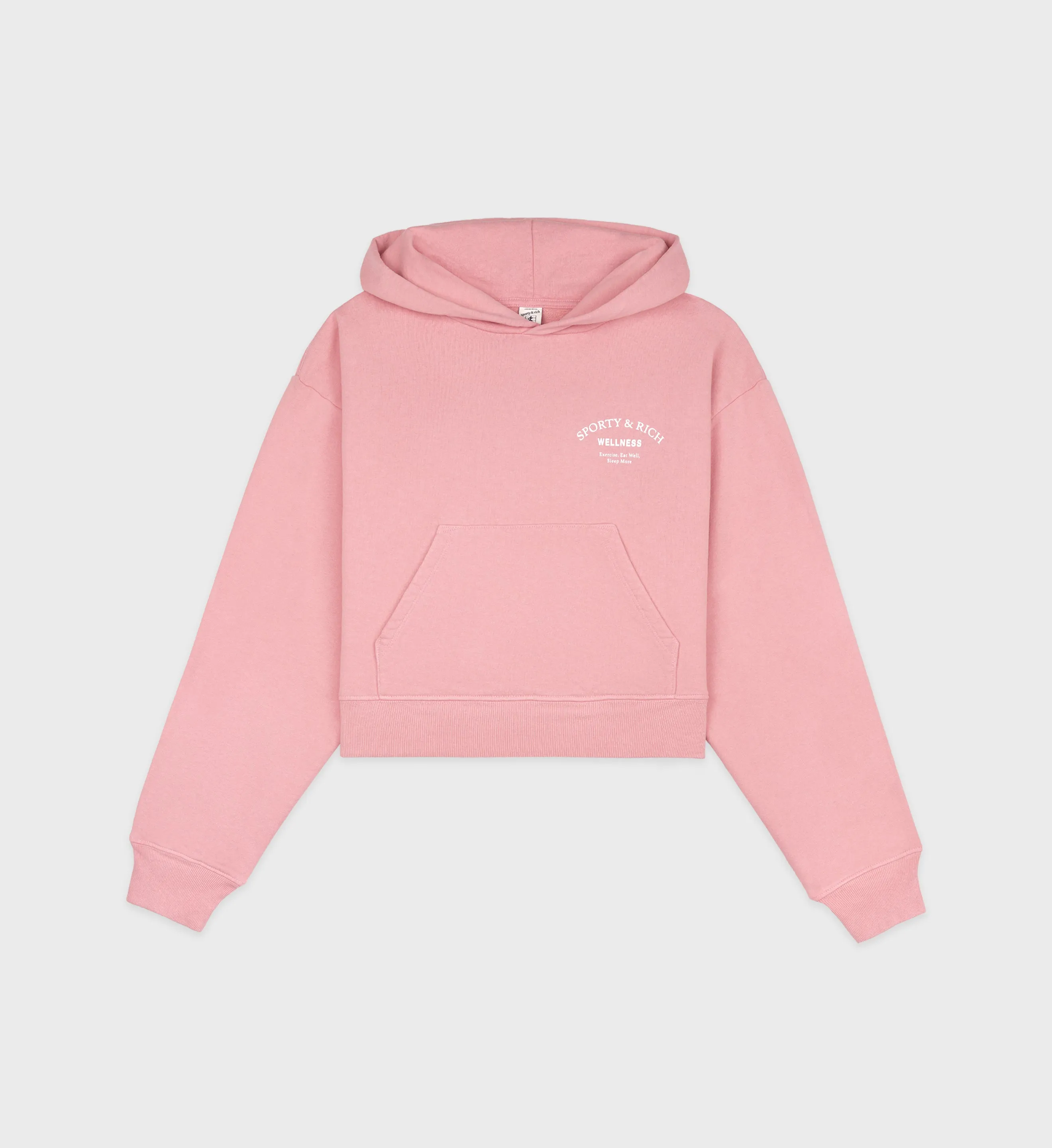 Wellness Studio Cropped Hoodie - Rose