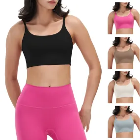 Women Strap Sport Bras Padded Strappy Tank Tops