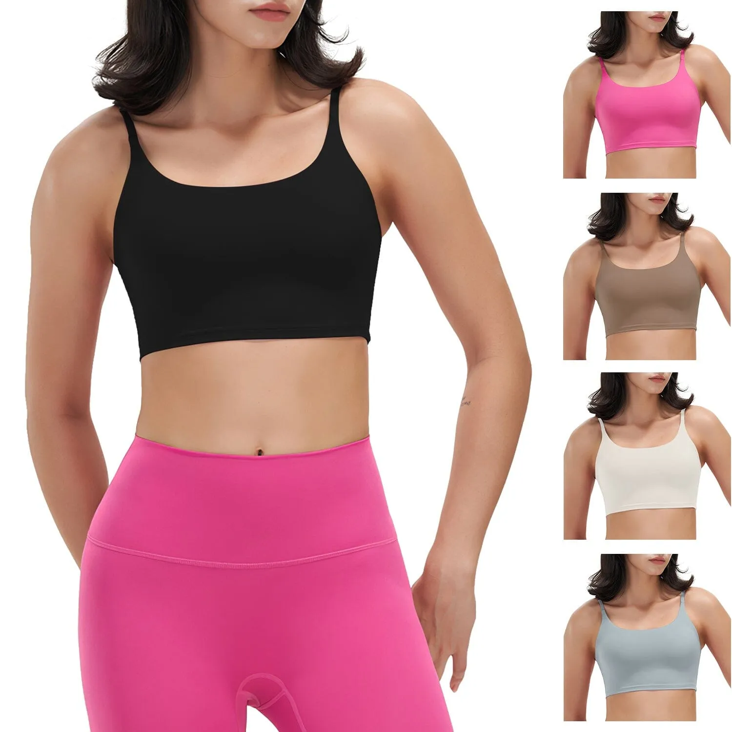 Women Strap Sport Bras Padded Strappy Tank Tops