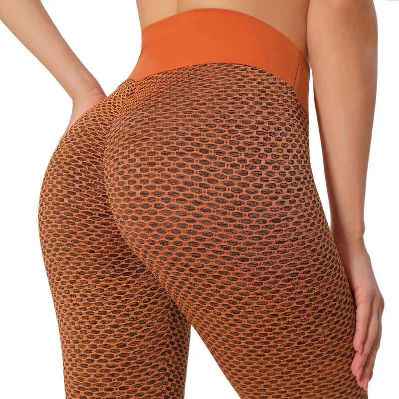 Women's Plaid Seamless Breathable Gym Tights Leggings Fitness Yoga Pants