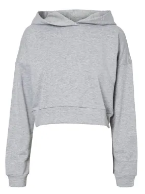 Women's Plain Cropped Hoodies,Grey