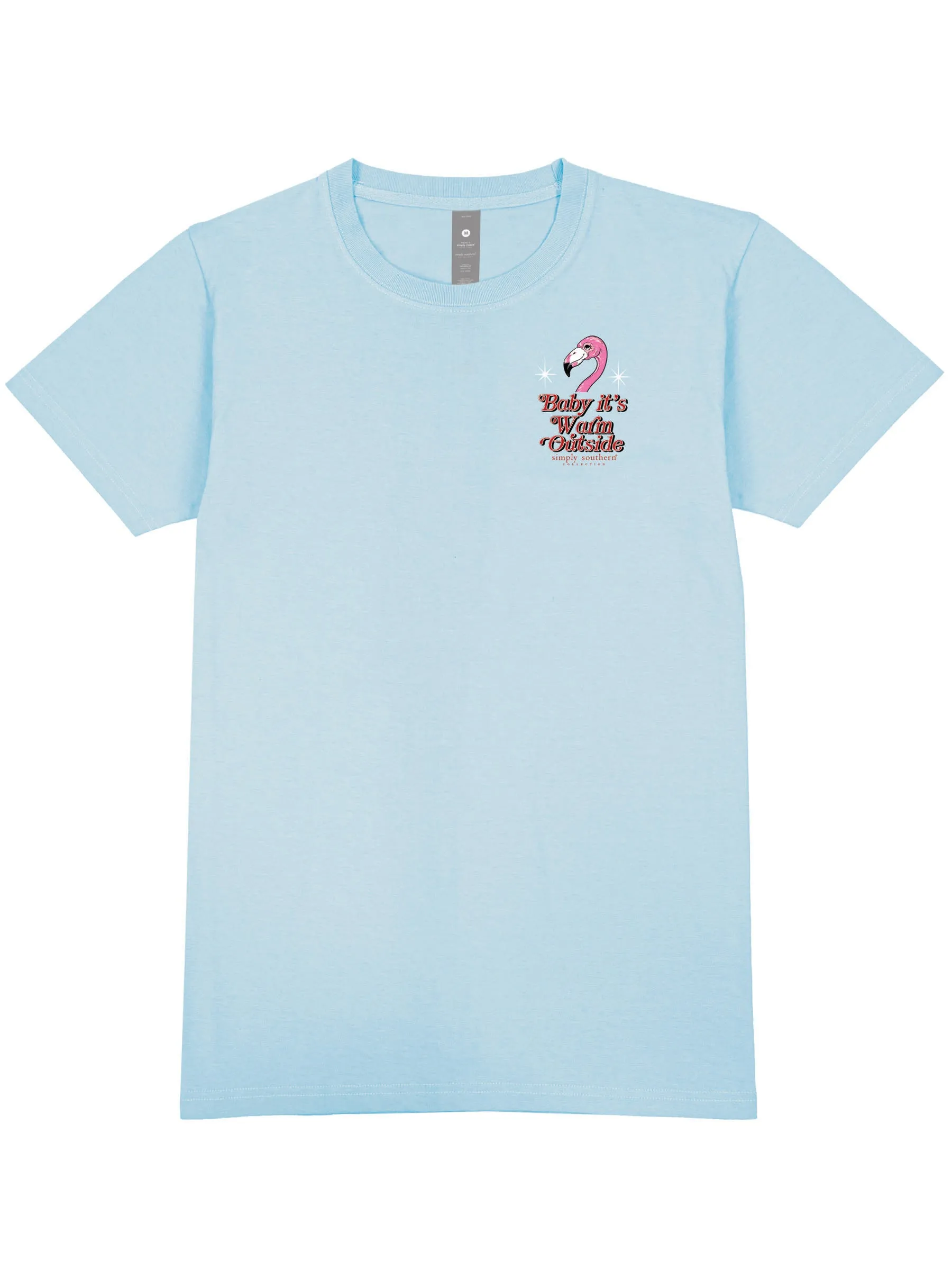 Youth 'Baby It's Warm Outside' Flamingo Christmas Short Sleeve Tee by Simply Southern